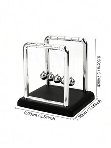 Metal Pendulum Ball Newton Ball Physics Science Pendulum Desk Table Decor Steel Balance Ball Best Gifts - Black - View 5
