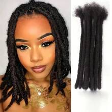 Dreadlocks Extensions 6 Inch/ 8Inch/10Inch /12Inch 10 Strands 0.6cm Width Loc Dreads Extensions Crochet Synthetic Dreads Hair Fashion Reggae Hip-hop Synthetic Afro Kinky Style Locs Extensions Natural Black Braiding Hair For Men/Women Daily Life - Black - View 5