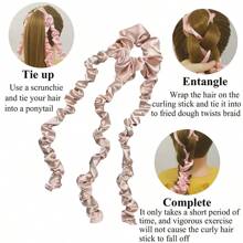 1 件装水母形免热卷发器，缎面免热卷发器，温和呵护秀发，适合女性，睡眠卷发器，免热卷发钩环，适合夜间发型 DIY