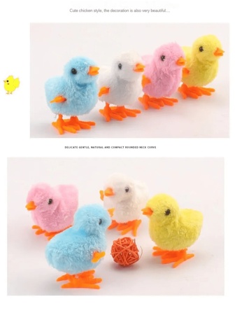 1 pieza, 2 piezas, 3 piezas, 4 piezas Gallina saltarina de colores aleatorios, juguetes de peluche simulación linda con mecanismo a cuerda que se mueve y corre, muñecos de peluche creativos para adolescentes, decoración del hogar, regalos