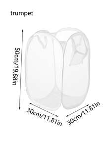 1 Pieza Bolsa De Lavandería Portátil De Mano En Blanco - Blanco - Ver 3