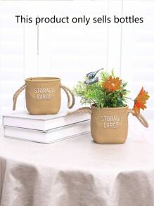 1個可攜式幸運袋風格塑料盆 - 適用於家庭客廳、門廳牆面掛花裝飾,花園掛壁盆栽 - 黃色 - 查看 1