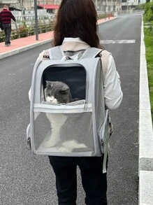 Bolso De Transporte Transpirable Para Mascotas - Gris Claro - Ver 3