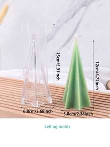 1入組六角形蠟燭模具,手工蠟燭diy製作模具,蠟燭製作模具,亞克力蠟燭模具。注意：出售模具 - 無色 - 查看 2