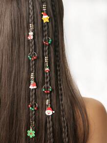10 Pezzi Anelli Per Capelli Intrecciati Per Feste Di Natale, Accessori Per Capelli Festivi Per Donne E Ragazze