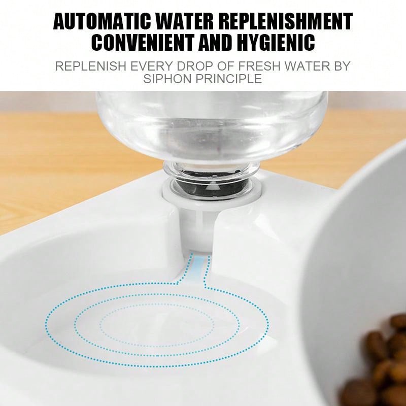 Double Cat Bowl Automatic Water Storage Pet Bowl Dog Bowl Food Bowl