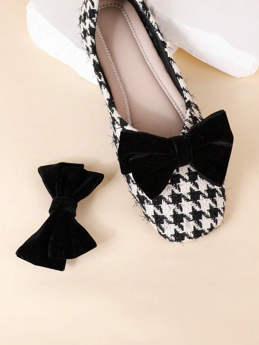 1對黑色絨面實色蝴蝶結鞋扣,diy可拆式,時尚鞋子裝飾,適用於高跟鞋和平底鞋