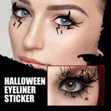 4 Types Halloween Style Fashionable Party Makeup Stickers, Bat & Spider Design For Eye Decoration - 1# - View 3
