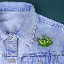 1 件壓克力手工兒童動物形狀胸針,鱷魚圖案,卡通別針,適用於服裝和配件,四個季節可選