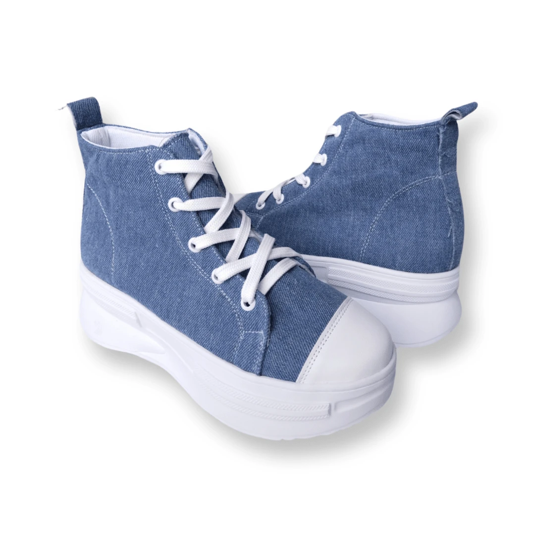 tenis tipo bota de mezclilla casuales - Azul - Añade 6