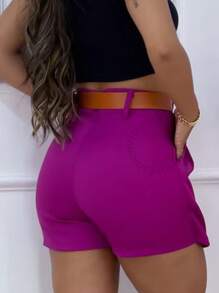 Women Shorts - 紫色 - 查看 2