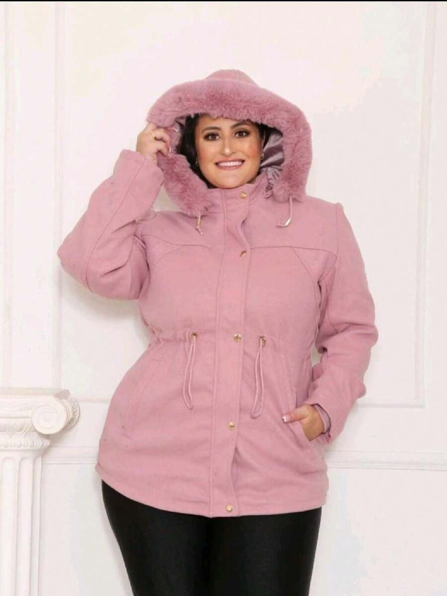 Plus Size Overcoats - Rusty Rose - View 1
