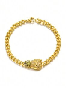 1 Dây Chuyền Mạ Vàng 18K Đính Đá Rhinestone Lớn - Vàng - Xem 4