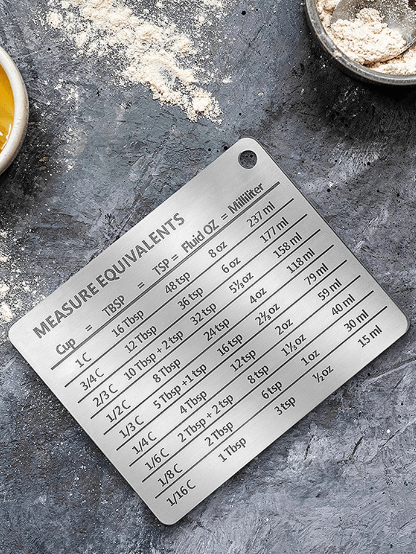 1pc Kitchen Conversion Chart Refrigerator 304 Stainless Steel