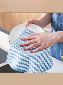 5pcs/set Cationic Cleaning Cloths - Rainbow Stripes - Multicolor (cationic) - View 3