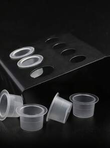 1入不銹鋼紋身墨水杯架,黑色紋身墨水杯儲存架,仿毛笔染料杯架化妝紋身配件