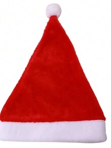 1pc High-end Christmas Short Plush Hat - Red - View 2