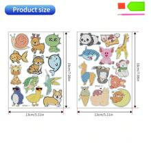 24入組可愛動物主題熊貓、企鵝、狗和柯基形狀的鑽石藝術貼紙,適用於手機殼、文具、背包、聖誕節、萬聖節和兒童節慶