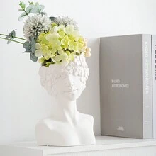 雕像形狀的花瓶，適合客廳、臥室、書房桌面裝飾、家居裝飾品，非常適合農曆新年和其他節日禮物。