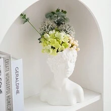 雕像形狀的花瓶，適合客廳、臥室、書房桌面裝飾、家居裝飾品，非常適合農曆新年和其他節日禮物。