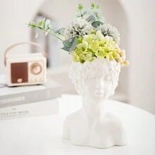 雕像形狀的花瓶，適合客廳、臥室、書房桌面裝飾、家居裝飾品，非常適合農曆新年和其他節日禮物。