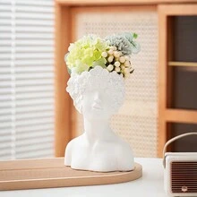 雕像形狀的花瓶，適合客廳、臥室、書房桌面裝飾、家居裝飾品，非常適合農曆新年和其他節日禮物。