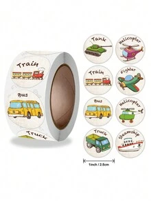 500張/捲 1英寸圓形貼紙套裝,優適用於鼓勵、拼圖、互動活動、動物標簽、禮品派對裝飾、文具、玩具、咖啡和花店等場合 - 玫紅色 - 查看 2