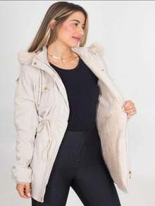 Plus Size Overcoats - Beige - View 3
