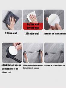 1入組70cm/27.56in拖鞋架多功能收納架鉤掛式牆掛組織器,適用於浴室、廁所、洗手間,不留痕跡 - 70 厘米/27.56 英寸 - 查看 11