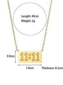 1 pièce Collier pendentif numéro d'ange 11:11 en acier inoxydable à la mode, bijou protecteur de tous les jours pour femmes, cadeau de Noël/anniversaire