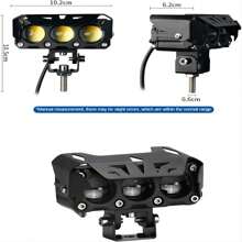 Auxiliary Headlights Double Color Led Light 80w For Car Motorcycle 2pcs - Black - View 5