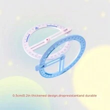 Transportador De Ayuda Para Enseñanza De Ángulo Móvil De 360 Grados, Transportador De Matemáticas, Regla De Ángulo Multifuncional De Geometría Para Estudiantes, 1 Ud. - Multicolor - Ver 7