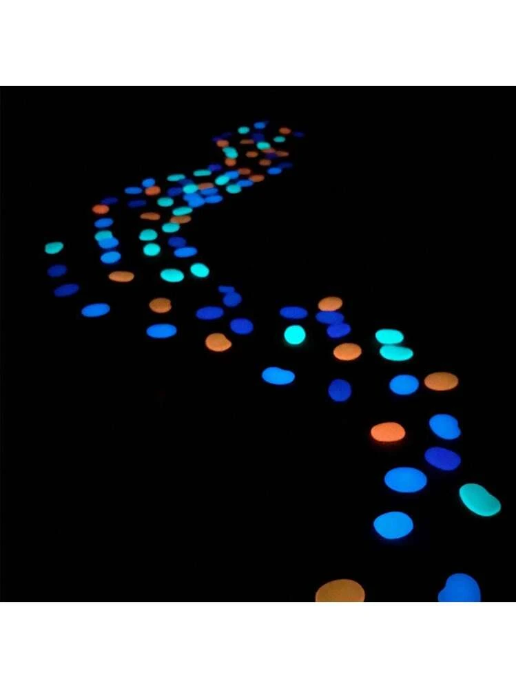 100 ciottoli che si illuminano al buio, pietre luminose in resina per