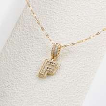 奢華 18k 金鍍銅全鋯石鑲嵌 26 字母吊墜項鍊男女,適合珠寶禮品