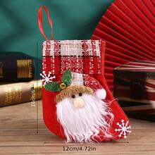 1 件 16*12 公分聖誕襪禮物袋和裝飾品,聖誕聖誕老人糖果袋,適合派對用品