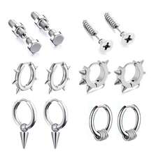 12入組男女耳釘、耳環、耳袖套裝,西式穿孔飾品