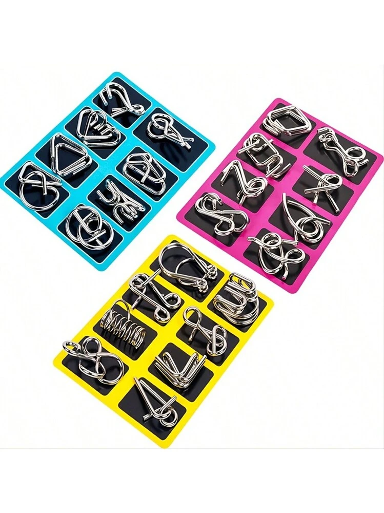 おこわインパクト ステンレストークン3種セット 24 Sets Iq Metal Puzzle Brain Teaser & Educational Toy For Kids