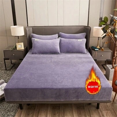 1pc Truly Velvet Fitted Sheet Twin Size, Luxury Super Soft Cozy Comfy Bottom Sheet with 12" Deep Pocket,Suitable for Fall Winter and Spring, No Pillowcases