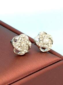 1 对优雅银耳环，奢华耳钉，女士 - 銀色 - 查看 3