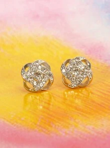 1 对优雅银耳环，奢华耳钉，女士 - 銀色 - 查看 7