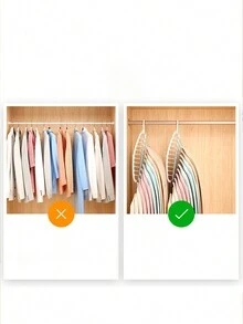 Multi-functional Clothes Hanger Magic Folding Clothes Rack 9 Hole Hanging Organizer, Perfect For Dorms And Homes - White - View 6