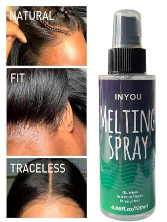 Lace Melting Spray And Holding Spray, Extreme Hold Melting Spray For Lace Wigs, Glueless, Strong Natural Finishing Hold, Dries Quickly, Wig Melting Spray & Hair Adhesive For Wigs,Christmas Gifts