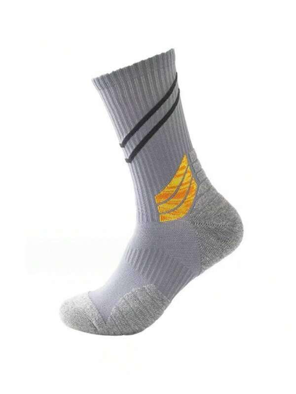Sports Outdoor 1 Piece Long Men's Socks Autumn And Winter Blue Gray Black Basketball Sports Socks Towel Bottom Shock-Absorbing Outdoor Socks