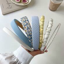 7入組高端優雅設計女士頭帶,適用於高額髮際線和稀疏髮絲