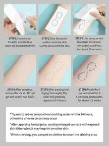 1 Pieza Tatuaje Temporal Impermeable Y No Reflectante Con Letras De Familia Para El Brazo De Los Hombres - Negro - Ver 4