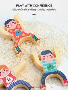 1組16個堆疊積木桌面親子平衡遊戲玩具 - 彩色 - 查看 4