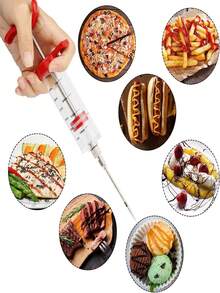 Kitchen Household Barbecue Injector Seasoning Injector Turkey Needle Brine Injector Sauce Injector For Cooking