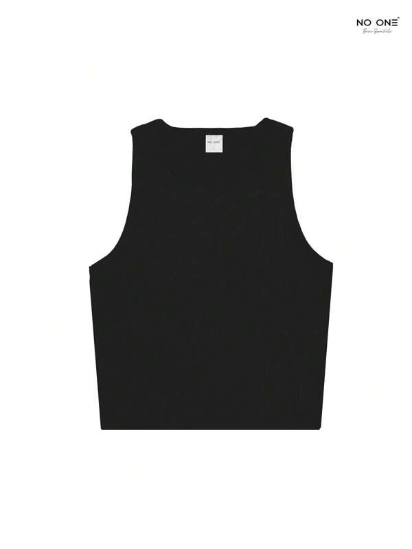 Camiseta musculosa crop top tejido canalé mujer juvenil slim fit