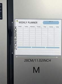 1pc Magnetic Refrigerator Calendar Magnet Whiteboard Wall Sticker, Study Schedule Board - White - View 5