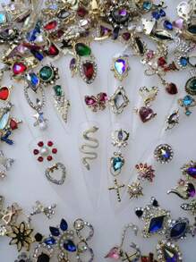 50pcs Mixed Styles & Colors Nail Art Alloy Decorations, Diy Nail Charms Nail Gems Nail Supplies